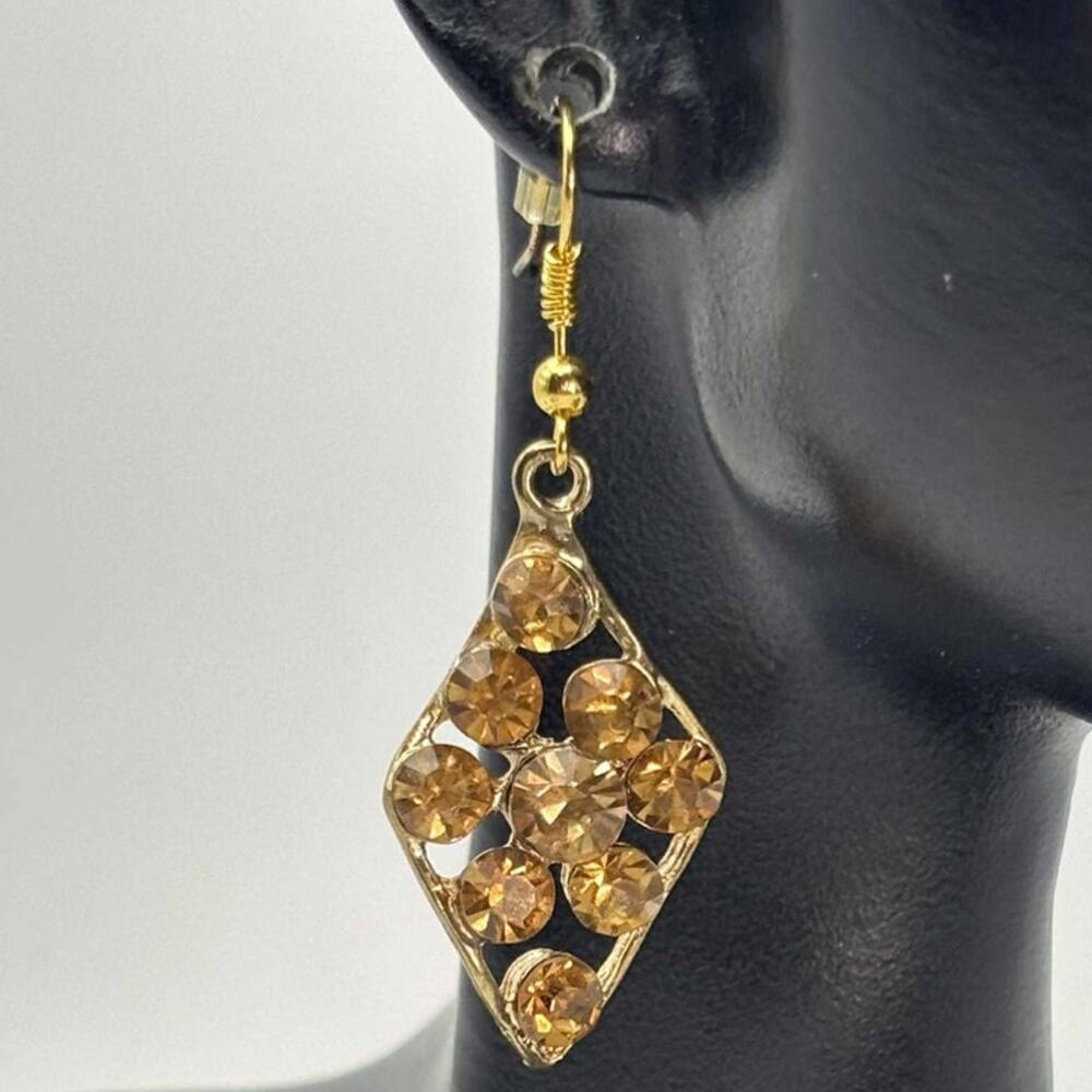 Vintage Gold Crystal Earrings